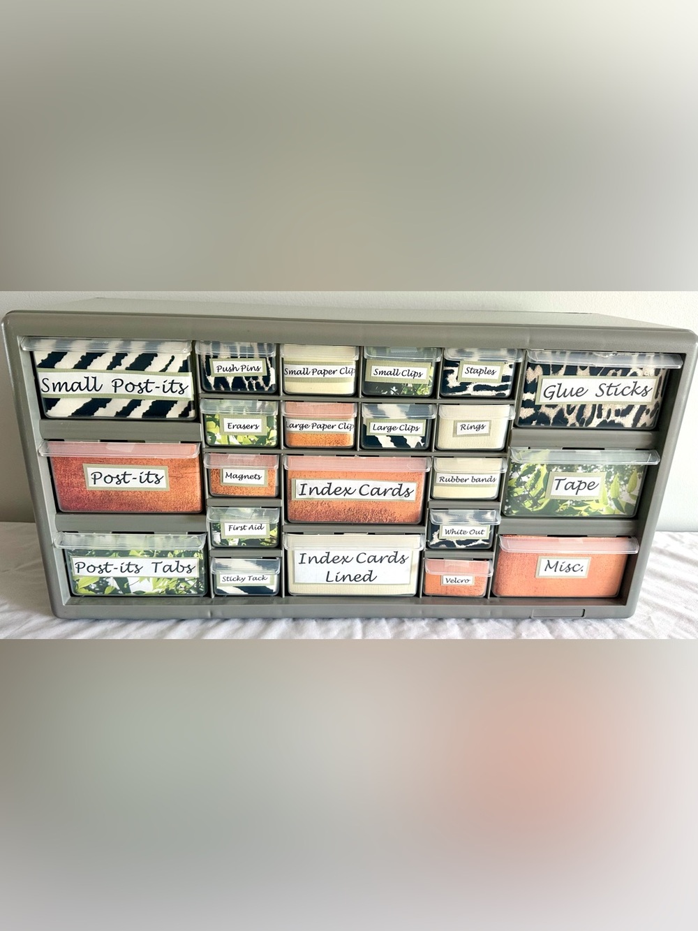 Vintage 22 Drawer Desktop or Wall Mount Storage Organizer Cabinet – Made in USA